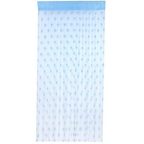 2 X 1M ROMANTIC HEART SHAPE LINE TASSEL STRING DOOR CURTAIN ROOM WINDOW DIVIDER (AZURE)
