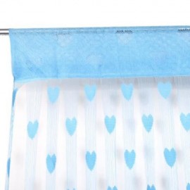 2 X 1M ROMANTIC HEART SHAPE LINE TASSEL STRING DOOR CURTAIN ROOM WINDOW DIVIDER (AZURE)