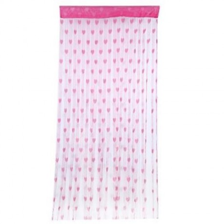2 X 1M ROMANTIC HEART SHAPE LINE TASSEL STRING DOOR CURTAIN ROOM WINDOW DIVIDER (ROSE MADD