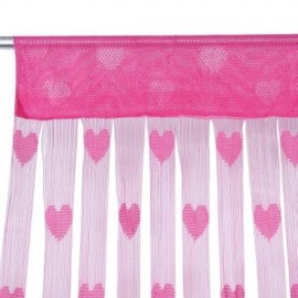 2 X 1M ROMANTIC HEART SHAPE LINE TASSEL STRING DOOR CURTAIN ROOM WINDOW DIVIDER (ROSE MADD