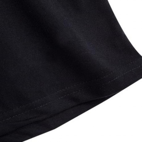 MALE SOLID COLOR TURN-DOWN COLLAR SHORT SLEEVE POLO SHIRT (BLACK)
