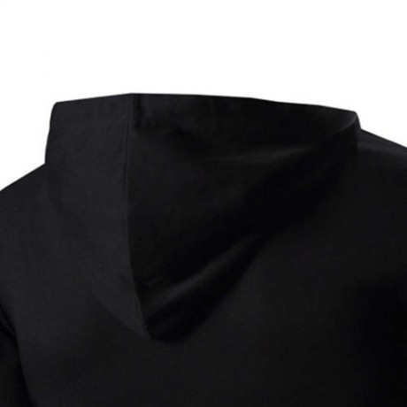 MALE SOLID COLOR INCLINED ZIPPER DESIGN HOODED SHIRTS (BLUE AND BLACK)