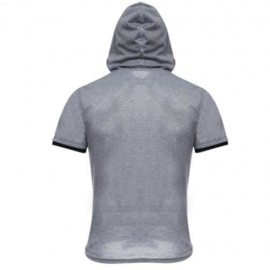 MALE SOLID COLOR INCLINED ZIPPER DESIGN HOODED SHIRTS (GRAY)