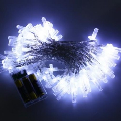 10M 80 LEDS CHRISTIAN CROSS STRING LIGHT WITH BATTERY CONTAINER (WHITE)