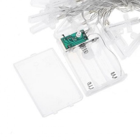 10M 80 LEDS CHRISTIAN CROSS STRING LIGHT WITH BATTERY CONTAINER (WHITE)