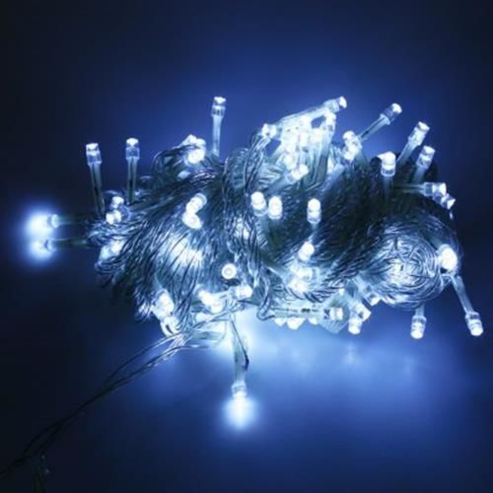 10M 100 LEDS STRING FAIRY LIGHT FOR OUTDOOR PARTY CHRISTMAS DECORATION (COOL WHITE LIGHT) 10M 100 LEDS STRING FAIRY LIGHT FOR OUTDOOR PARTY CHRISTMAS DECORATION (COOL WHITE LIGHT)