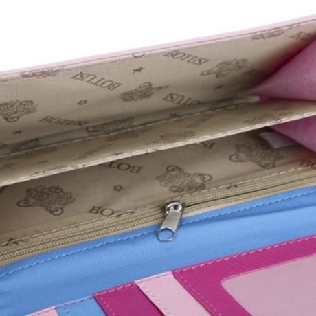 GUAPABIEN SWEET CAT SNAP FASTENER LONG HORIZONTAL WALLET FOR GIRL (PINK)