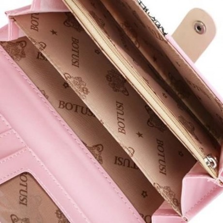 GUAPABIEN LANDSCAPE IMAGE PRINT LETTER EMBELLISHMENT SNAP FASTENER LONG CLUTCH WALLET (PIN