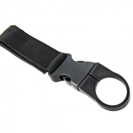 EDC OUTDOOR BACKPACK WATER BUCKLE HOLDER BUCKLE CAMPING KETTLE POCKET CLIP (BLACK)