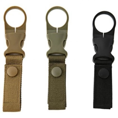 EDC OUTDOOR BACKPACK WATER BUCKLE HOLDER BUCKLE CAMPING KETTLE POCKET CLIP (BLACK)