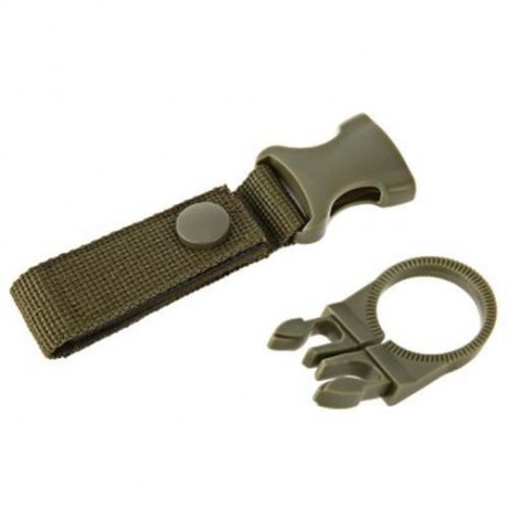 EDC OUTDOOR BACKPACK WATER BUCKLE HOLDER BUCKLE CAMPING KETTLE POCKET CLIP (GREEN)