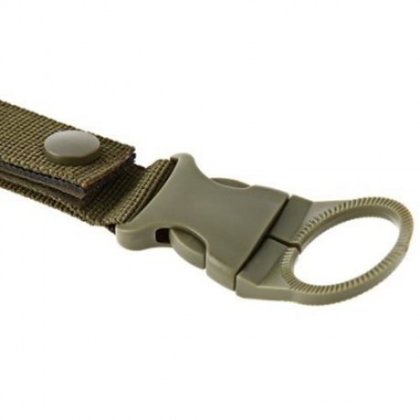 EDC OUTDOOR BACKPACK WATER BUCKLE HOLDER BUCKLE CAMPING KETTLE POCKET CLIP (GREEN)