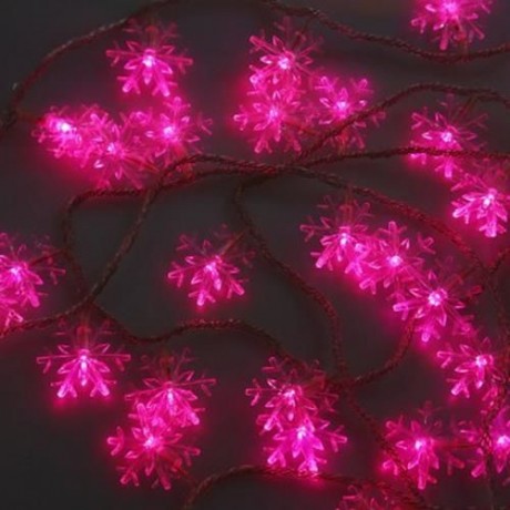 10M 100 LEDS SNOWFLAKE STRING FAIRY LIGHT FOR CHRISTMAS PARTY (PINK)