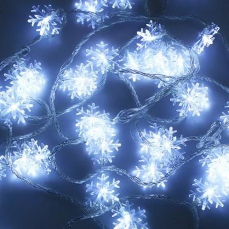 10M 100 LEDS SNOWFLAKE STRING FAIRY LIGHT FOR CHRISTMAS PARTY (COOL WHITE LIGHT)