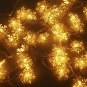 10M 100 LEDS SNOWFLAKE STRING FAIRY LIGHT FOR CHRISTMAS PARTY (WARM WHITE LIGHT)