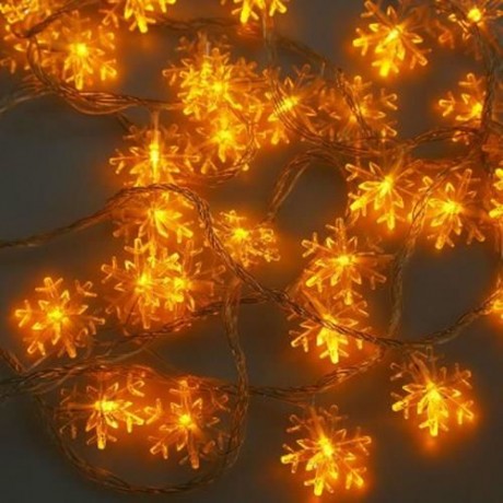 10M 100 LEDS SNOWFLAKE STRING FAIRY LIGHT FOR CHRISTMAS PARTY (YELLOW)