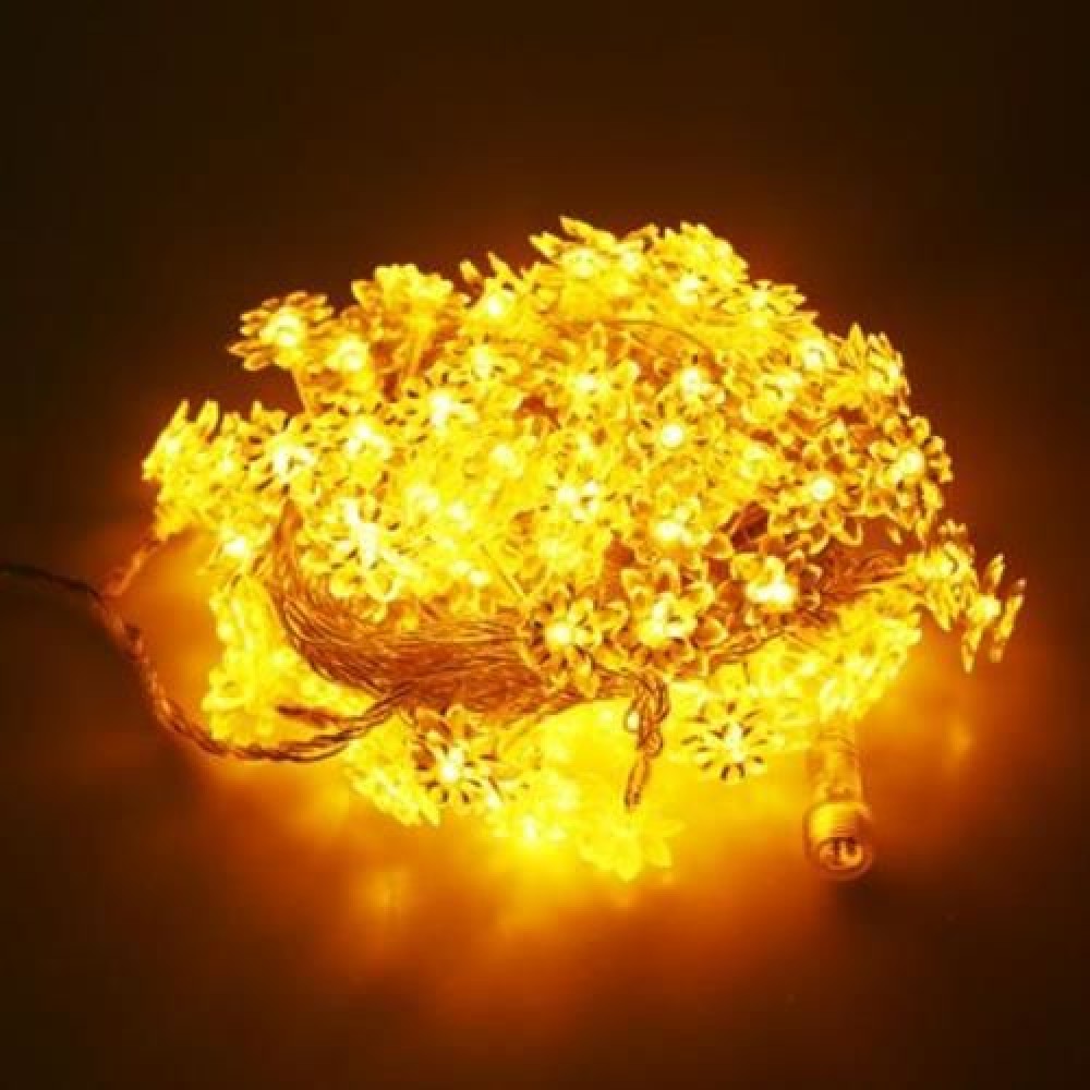 10M 100 LEDS LOTUS STRING FAIRY LIGHT FOR CHRISTMAS PARTY (WARM WHITE LIGHT)
