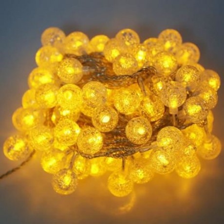 10M 100 LEDS PEBBLE BALL STRING LIGHT FOR CHRISTMAS PARTY (YELLOW)
