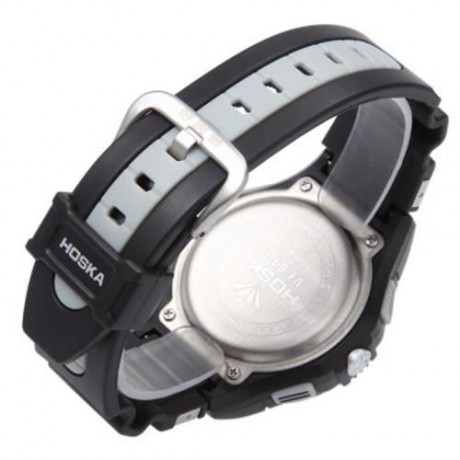 HOSKA H013B CHILDREN LED DIGITAL WATCH DATE DAY ALARM DISPLAY 5ATM SPORTS WRISTWATCH (SILV
