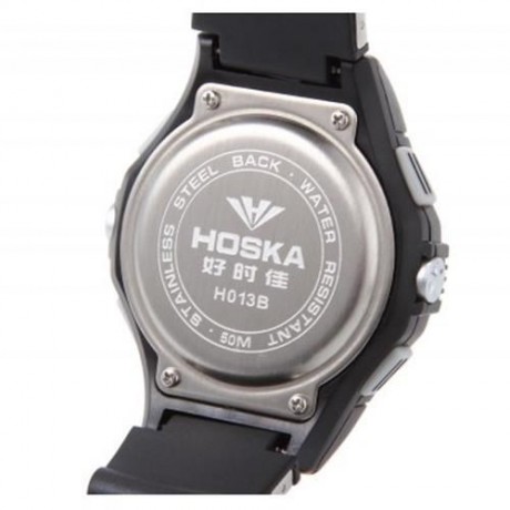 HOSKA H013B CHILDREN LED DIGITAL WATCH DATE DAY ALARM DISPLAY 5ATM SPORTS WRISTWATCH (SILV