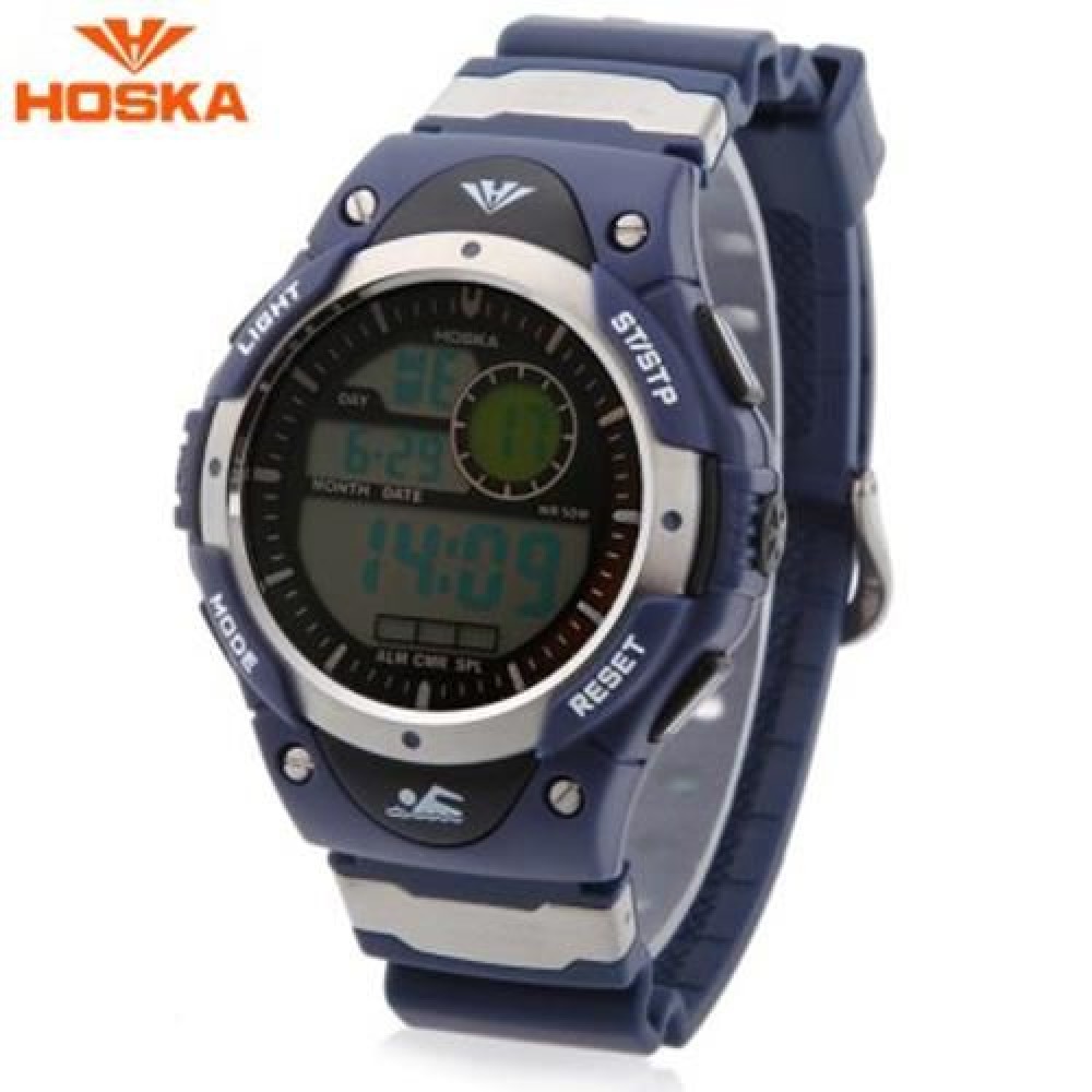HOSKA H013B CHILDREN LED DIGITAL WATCH DATE DAY ALARM DISPLAY 5ATM SPORTS WRISTWATCH (BLAC HOSKA H013B CHILDREN LED DIGITAL WATCH DATE DAY ALARM DISPLAY 5ATM SPORTS WRISTWATCH (BLAC