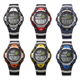 HOSKA H013B CHILDREN LED DIGITAL WATCH DATE DAY ALARM DISPLAY 5ATM SPORTS WRISTWATCH (BLAC
