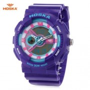 HOSKA HD016B DIGITAL QUARTZ CHILDREN SPORT WATCH 3ATM STOPWATCH ALARM DATE DAY LED WRISTWA