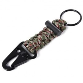 KEY HOOK WEBBING BUCKLE HANGING BELT CARABINER WITH FIRESTONE (CAMOUFLAGE)
