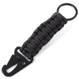 OLECRANON SHAPE KEY HOOK WEBBING BUCKLE HANGING BELT CARABINER WITH COMPASS (BLACK)
