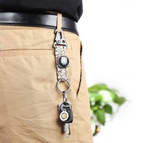 OLECRANON SHAPE KEY HOOK WEBBING BUCKLE HANGING BELT CARABINER WITH COMPASS (CAMOUFLAGE)
