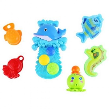 BABY DOLPHIN SQUIRT WATER BATH BUTTRESSED SPRAY SHOWER TOY SET (COLORMIX)