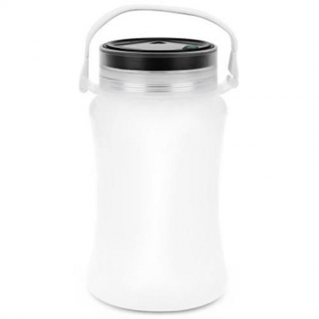 OUTDOOR SOLAR POWERED SILICONE BOTTLE LED CAMPING LANTERN WATERPROOF FOLDING LAMP (WHITE)