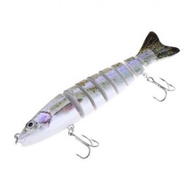 HS - 006 MINNOW 8 SECTIONS ARTIFICIAL FISHING BAIT BIONIC LURE WITH HOOK (COLORMIX)