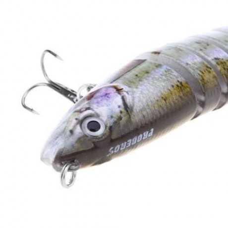 HS - 006 MINNOW 8 SECTIONS ARTIFICIAL FISHING BAIT BIONIC LURE WITH HOOK (COLORMIX)