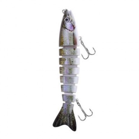 HS - 006 MINNOW 8 SECTIONS ARTIFICIAL FISHING BAIT BIONIC LURE WITH HOOK (COLORMIX)