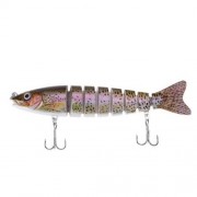 HS - 006 MINNOW 8 SECTIONS ARTIFICIAL FISHING BAIT BIONIC LURE WITH HOOK (COLORMIX)