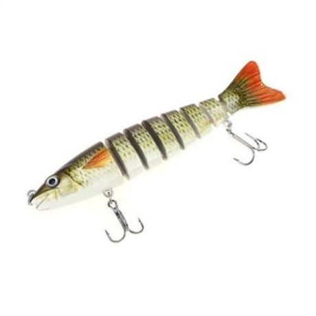 HS - 006 MINNOW 8 SECTIONS ARTIFICIAL FISHING BAIT BIONIC LURE WITH HOOK (COLORMIX)