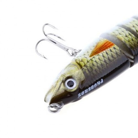 HS - 006 MINNOW 8 SECTIONS ARTIFICIAL FISHING BAIT BIONIC LURE WITH HOOK (COLORMIX)