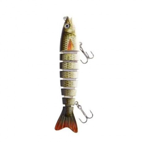 HS - 006 MINNOW 8 SECTIONS ARTIFICIAL FISHING BAIT BIONIC LURE WITH HOOK (COLORMIX)