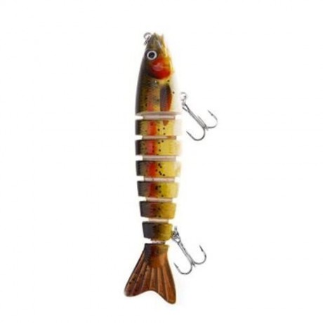 HS - 006 MINNOW 8 SECTIONS ARTIFICIAL FISHING BAIT BIONIC LURE WITH HOOK (COLORMIX)