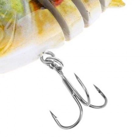 HS - 005 MINNOW SIX SECTIONS ARTIFICIAL FISHING BAIT BIONIC LURE WITH HOOK (COLORMIX)