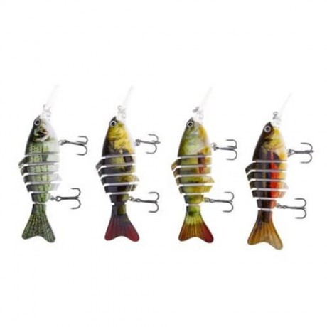 HS - 005 MINNOW SIX SECTIONS ARTIFICIAL FISHING BAIT BIONIC LURE WITH HOOK (COLORMIX)