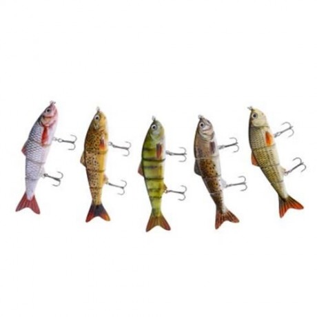 HS007 MINNOW FOUR SECTIONS ARTIFICIAL FISHING BAIT BIONIC LURE WITH HOOK (COLORMIX)