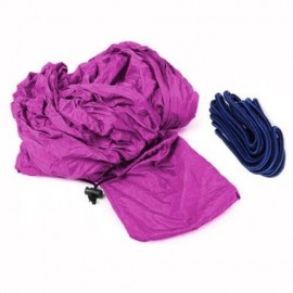 ONE PERSON ASSORTED COLOR PARACHUTE NYLON FABRIC HAMMOCK WITH STRONG ROPE (PURPLE)