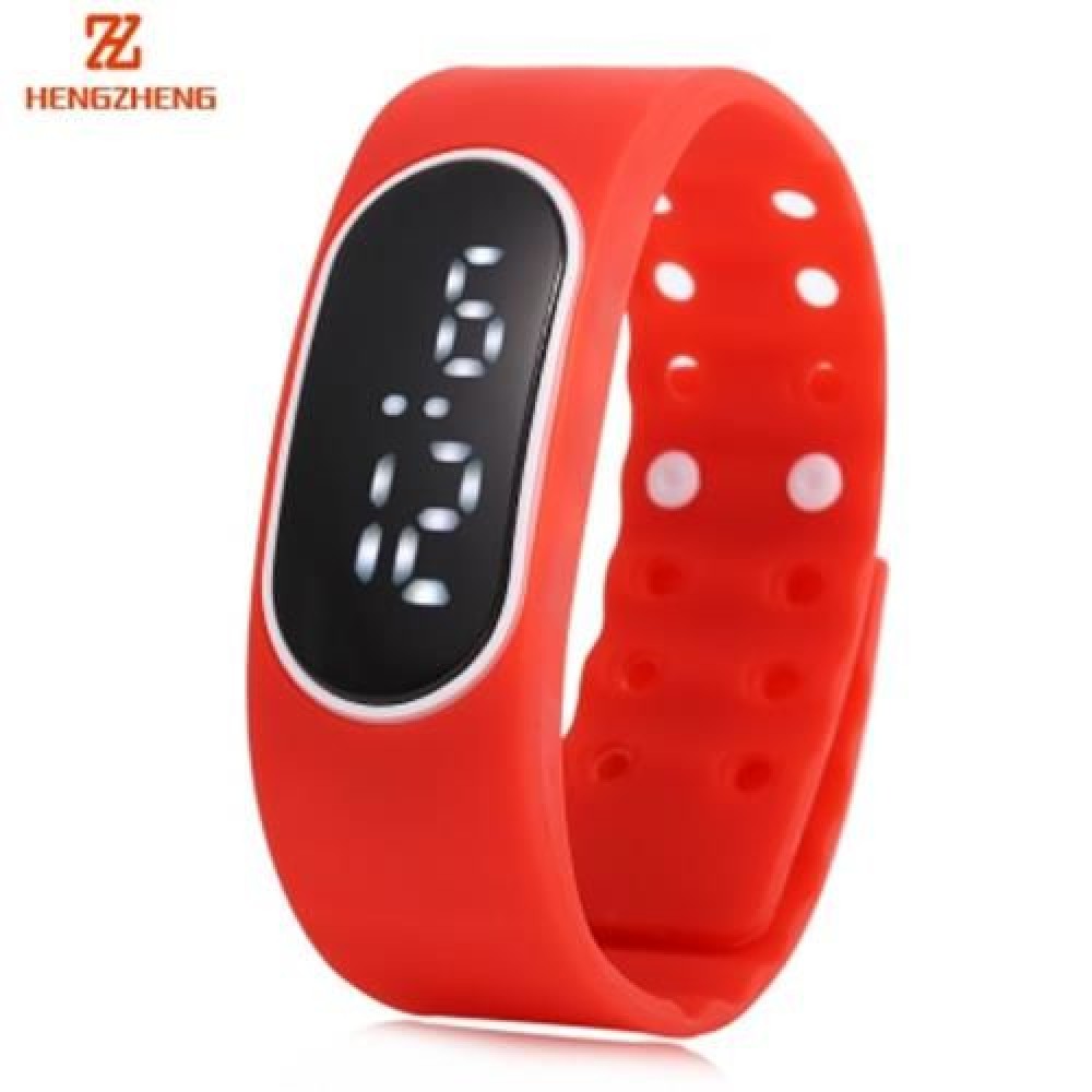 HENGZHENG DIGITAL WATCH DATE DISPLAY LED WRISTWATCH WITH TWO REPLACEABLE DIAL (RED)