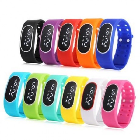 HENGZHENG DIGITAL WATCH DATE DISPLAY LED WRISTWATCH WITH TWO REPLACEABLE DIAL (WHITE)