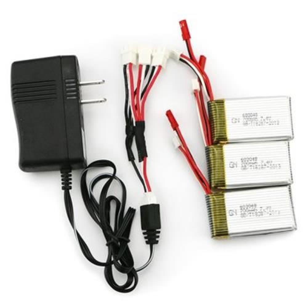 3 X 7.4V 700MAH BATTERY US PLUG CHARGER SET ACCESSORY FOR MJX X600 MULTICOPTER (COLORMIX 3 X 7.4V 700MAH BATTERY US PLUG CHARGER SET ACCESSORY FOR MJX X600 MULTICOPTER (COLORMIX