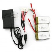 3 X 7.4V 700MAH BATTERY   US PLUG CHARGER SET ACCESSORY FOR MJX X600 MULTICOPTER (COLORMIX