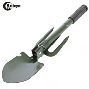 CLEYE OUTDOOR ENTRENCHING FOLDING TOOL MILITARY SPADE TROWEL RAKE SHOVEL (GREEN)