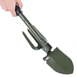 CLEYE OUTDOOR ENTRENCHING FOLDING TOOL MILITARY SPADE TROWEL RAKE SHOVEL (GREEN)